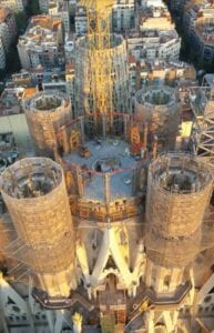 Sagrada familia main towers Sagrada Familia under construction