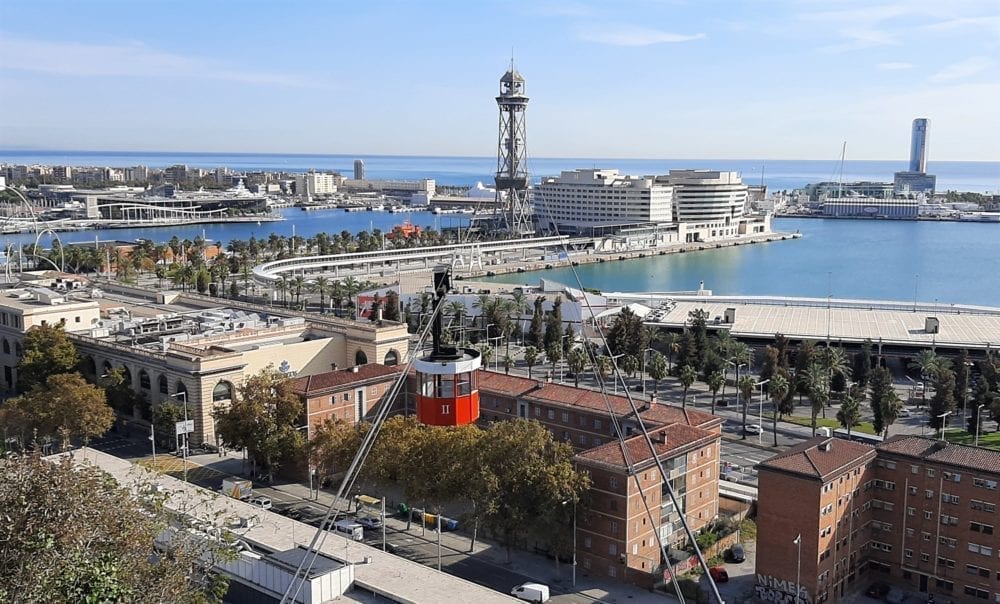 Teleférico barcelona con niños