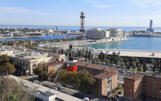 Visiter Barcelone avec des enfants. téléphérique